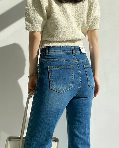 👖 Classic Slim Bootcut Denim Pants #3007