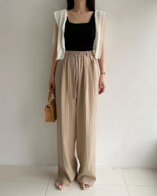 Cooling Wide-Leg Drawstring Pants l ꕥ 休閑清爽闊褲♡