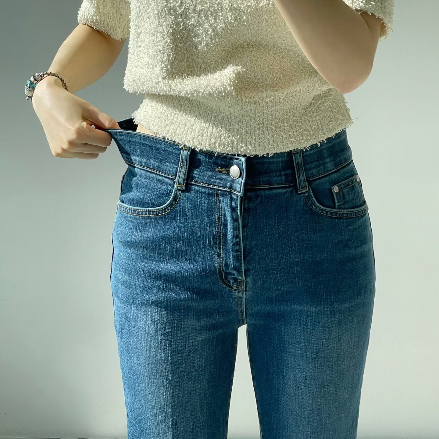 👖 Classic Slim Bootcut Denim Pants #3007