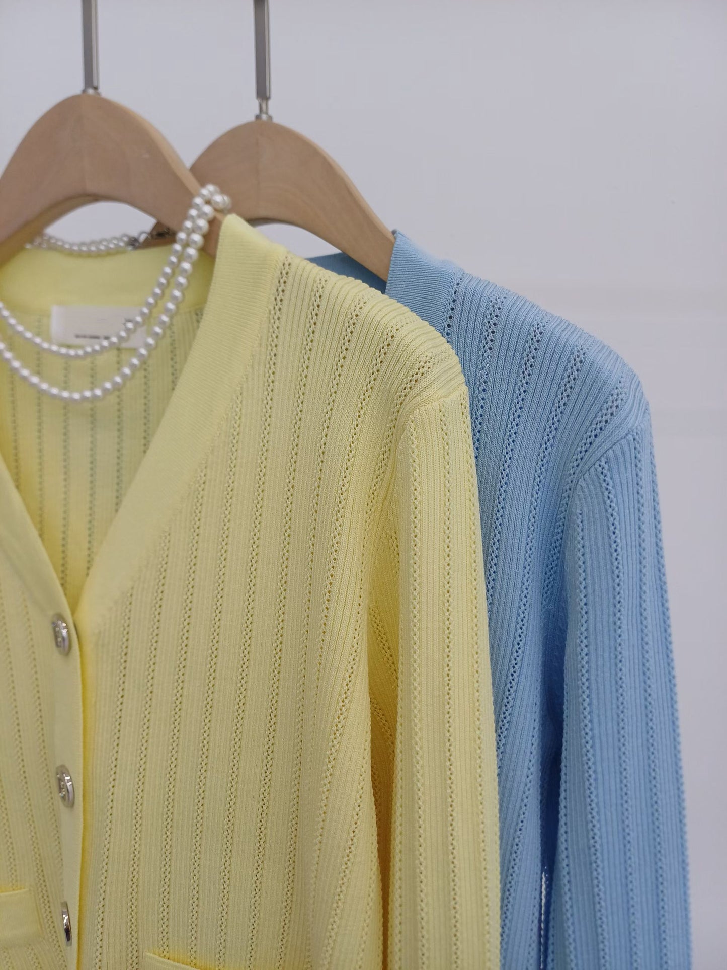 💛💙 Vertical Rib Knit Cardigan