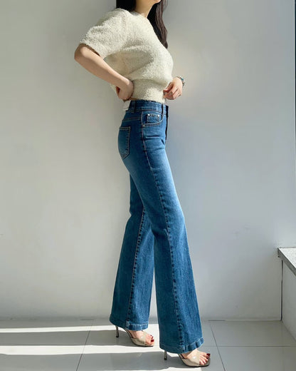 👖 Classic Slim Bootcut Denim Pants #3007