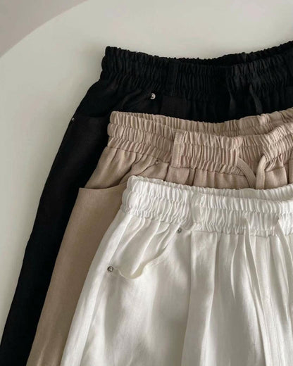 Cooling Wide-Leg Drawstring Pants l ꕥ 休閑清爽闊褲♡