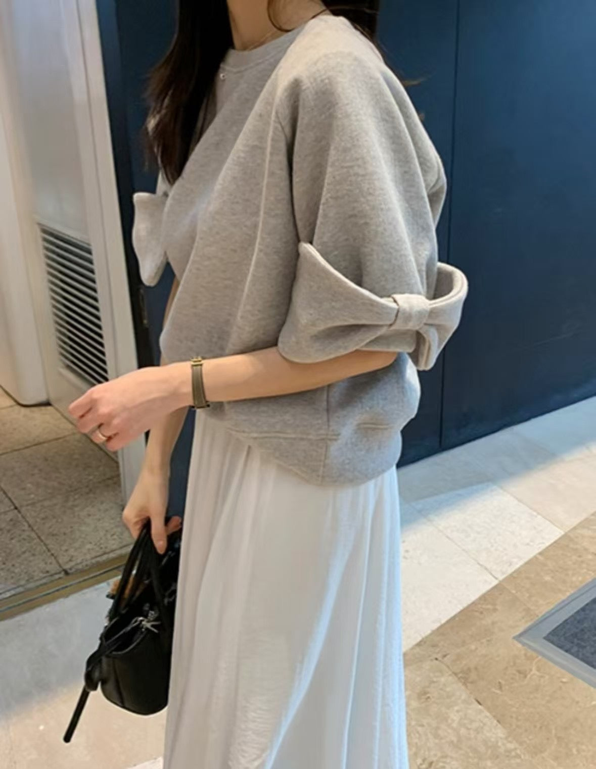 🎀 Bow Sleeve Sweat Top 蝴蝶結袖設計感上衣
