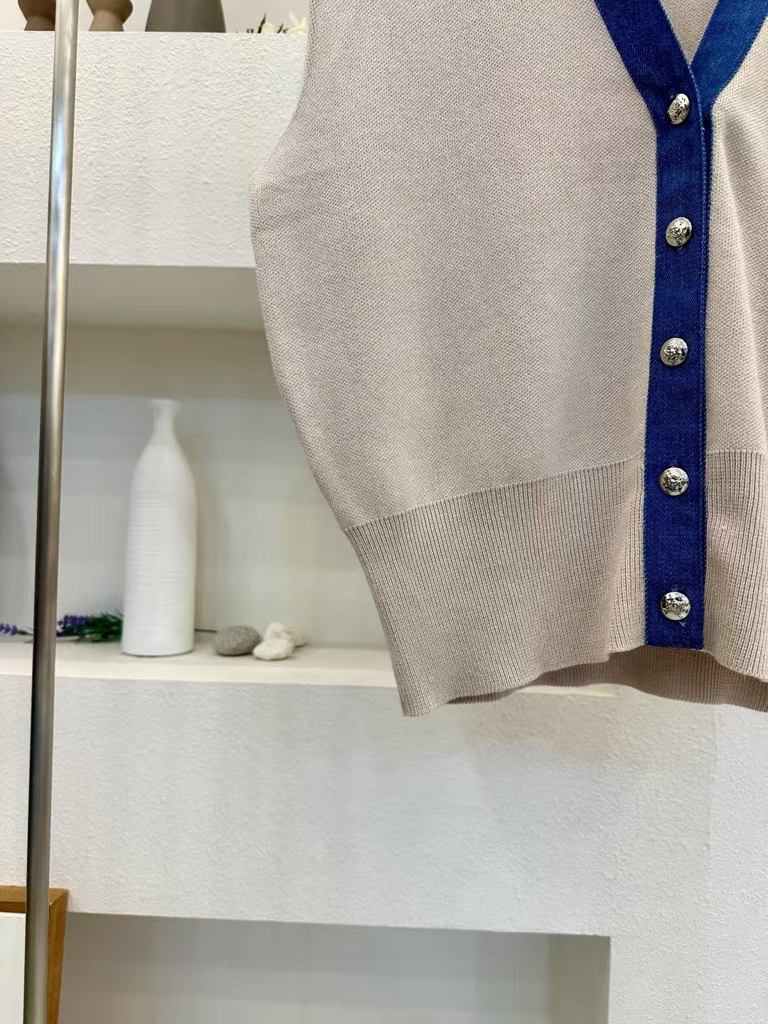 💙 Denim Collar Knit Vest