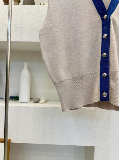 💙 Denim Collar Knit Vest
