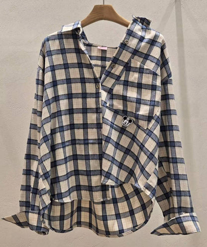 ✨【Mickey Plaid Shirt · 米奇格紋寬鬆襯衫】✨
