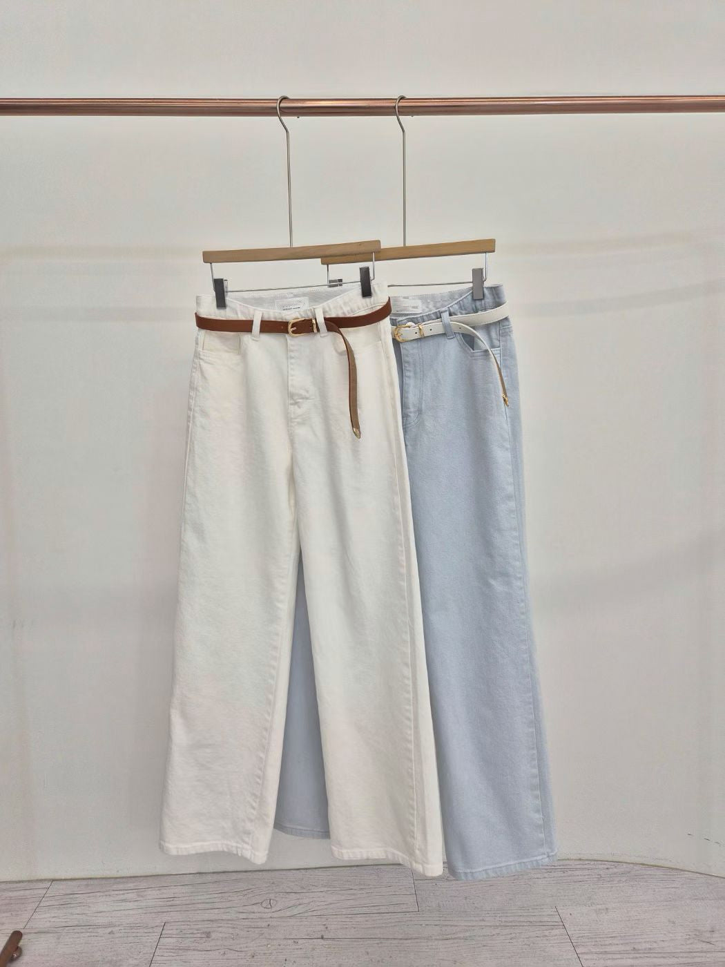 🤍🩵 Clean Cut Wide Denim Pants