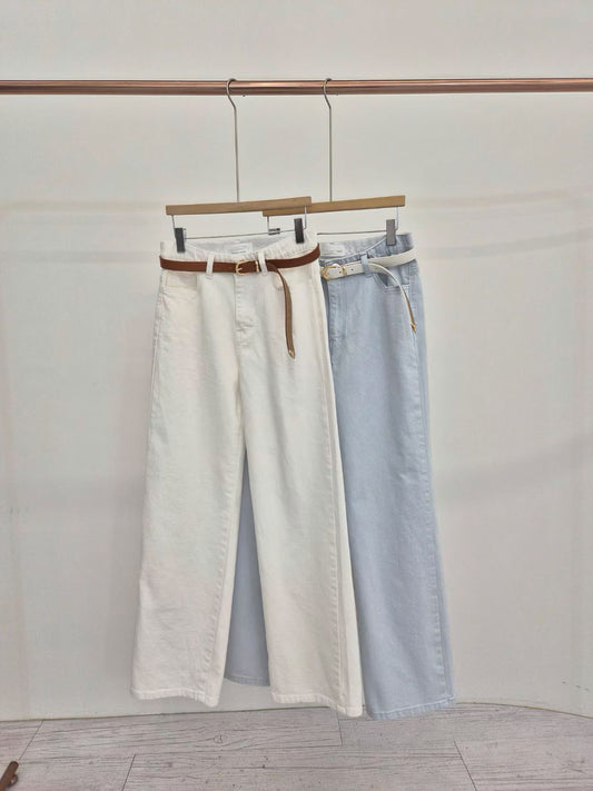 🤍🩵 Clean Cut Wide Denim Pants