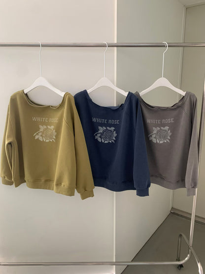 26 S/S March  WHITE ROSE Vintage Washed Sweatshirt