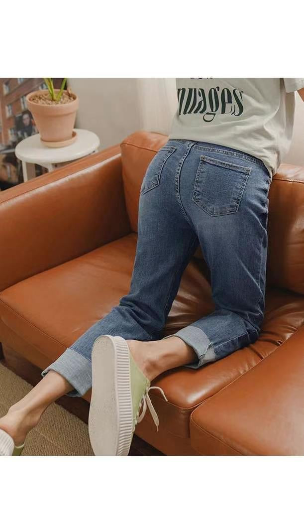 🎀 𝓢𝓲𝓷𝓬𝓮𝓻𝓮 𝓚𝓸𝓻𝓮𝓪𝓷 𝓽𝓻𝓲𝓹 𝓐𝓹𝓻𝓲𝓵 𝟑~𝟖💓  loose straight cropped denim 🥰