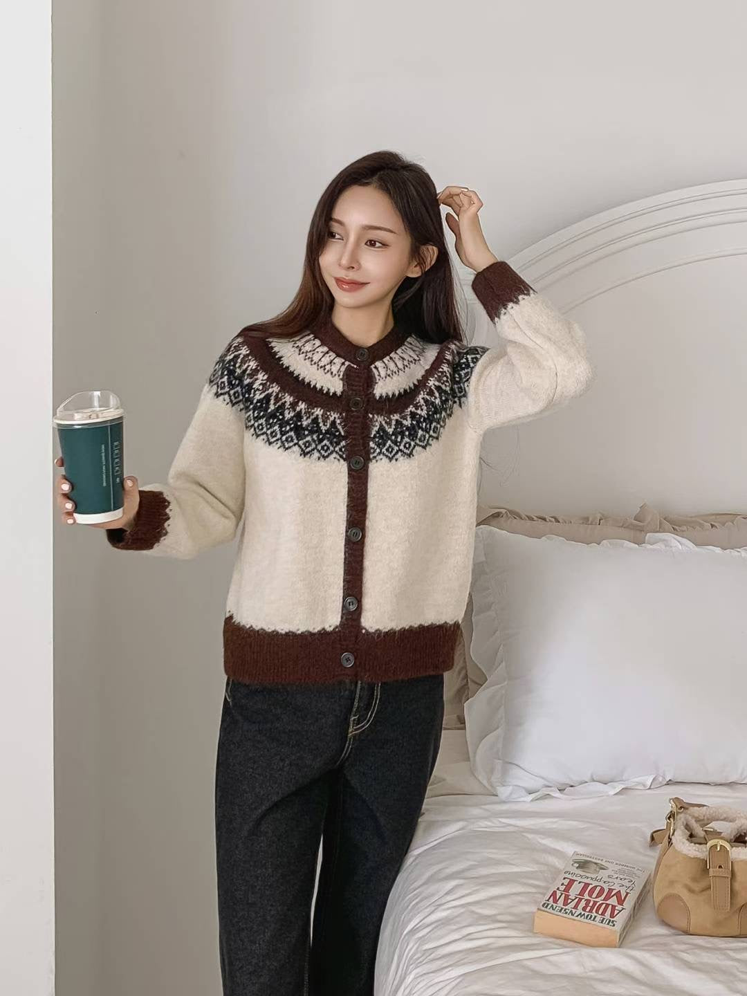 北歐風雪花冷衫 ❄️ Cozy Nordic Knit Cardigan