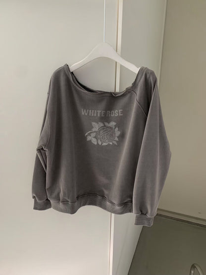 26 S/S March  WHITE ROSE Vintage Washed Sweatshirt