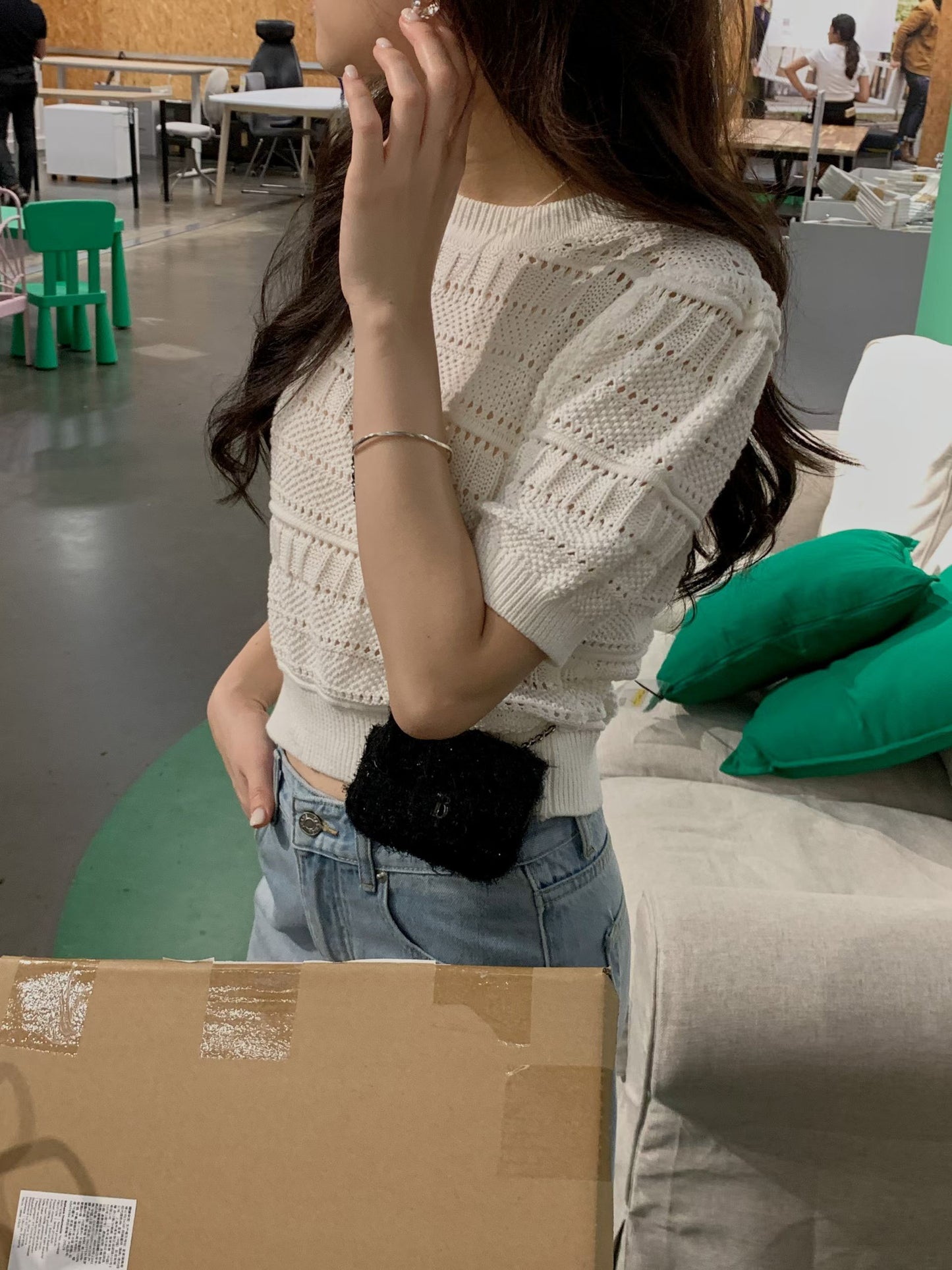 Knit Puff Sleeve Top