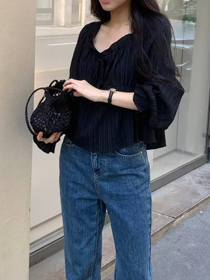 ✨【Romantic Puff Blouse · 法式泡泡袖上衣】✨