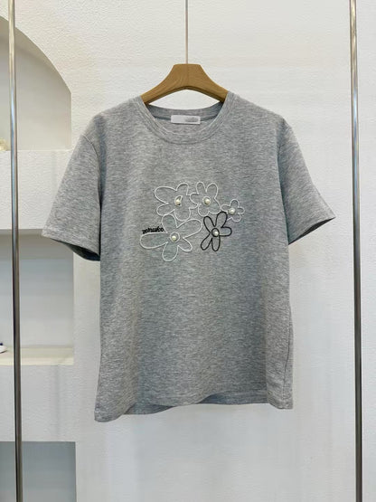 ┊͙ ˘͈ᵕ˘͈ 2025 Summer Collection ᥫ᭡  flowery pearl short sleeves