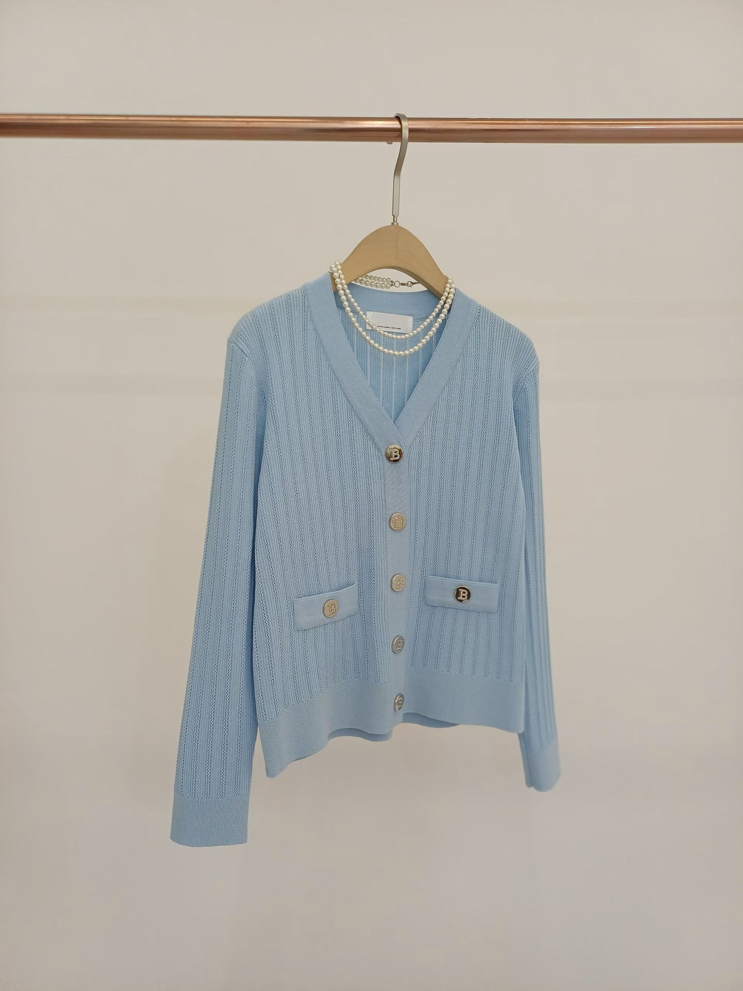💛💙 Vertical Rib Knit Cardigan