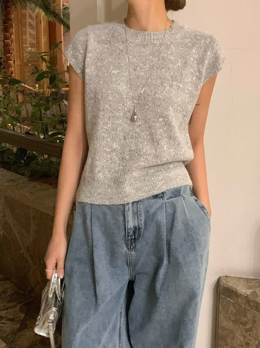 Soft Knit Cap-Sleeve Top
