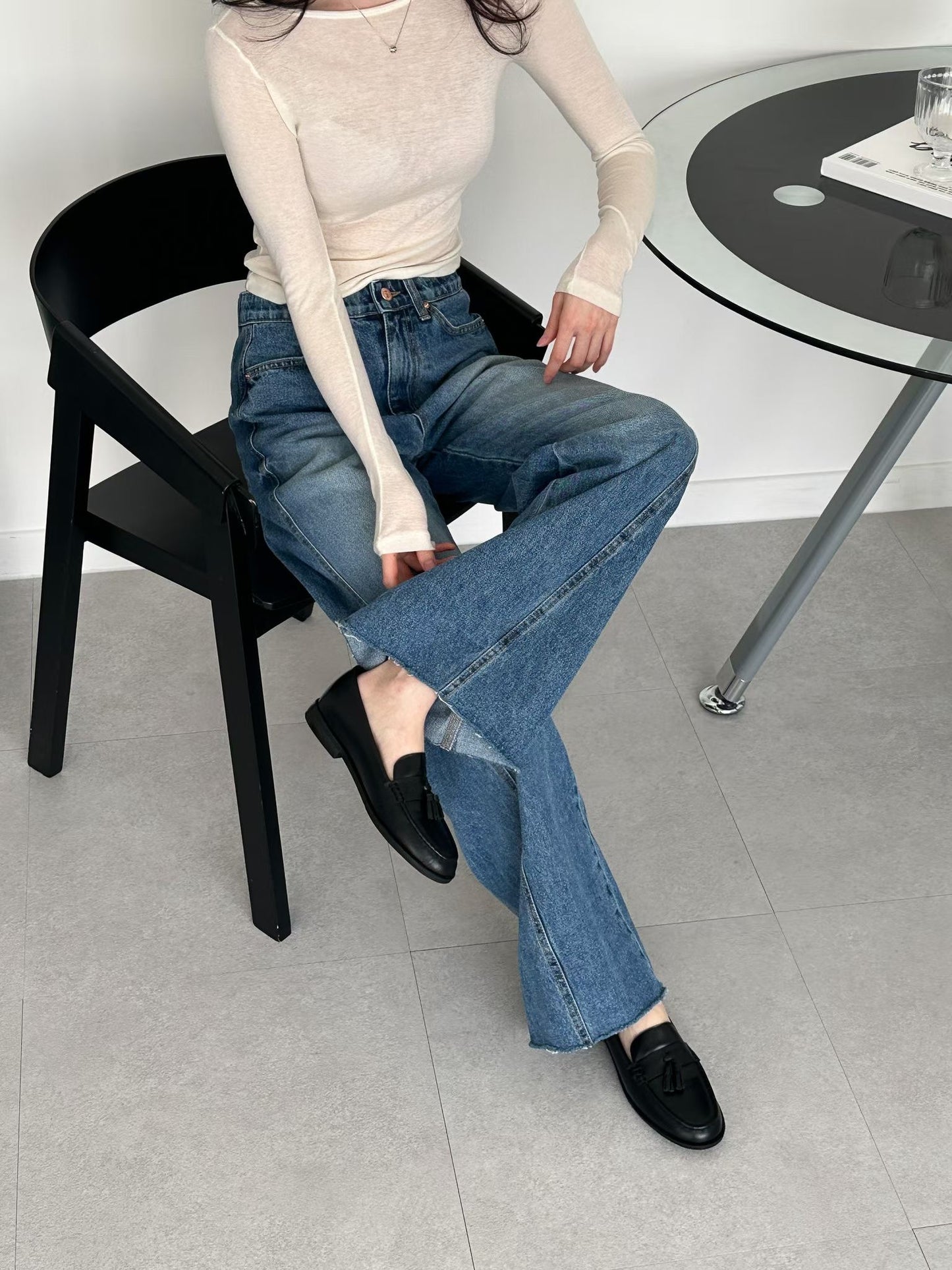 🤍 Spring Wide Straight Denim Pants #7005