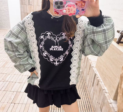 ✨【Lace Patchwork Sweatshirt · 拼布蕾絲衛衣】✨