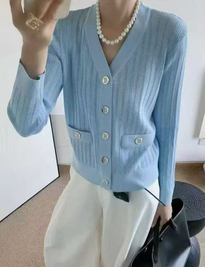 💛💙 Vertical Rib Knit Cardigan