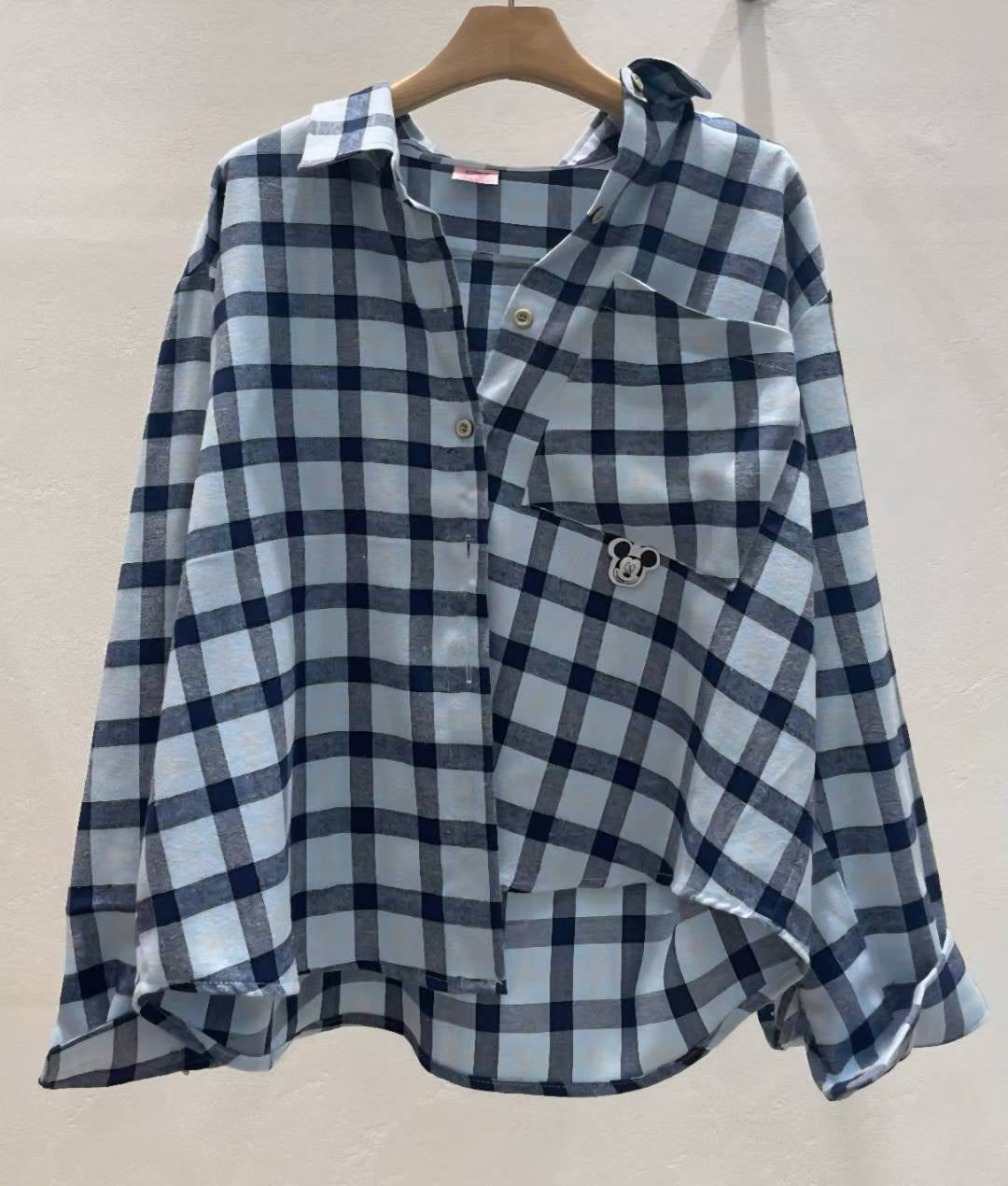 ✨【Mickey Plaid Shirt · 米奇格紋寬鬆襯衫】✨