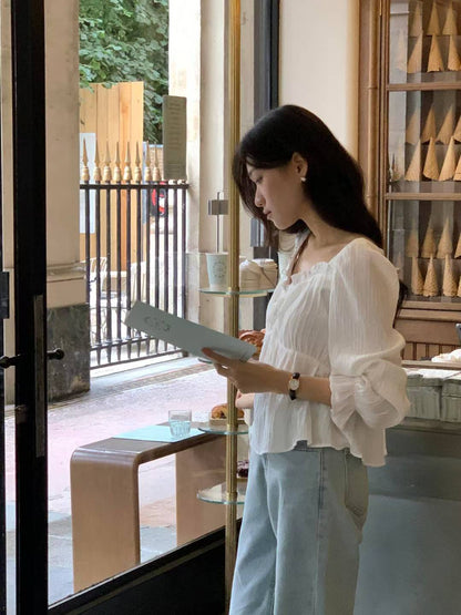 ✨【Romantic Puff Blouse · 法式泡泡袖上衣】✨