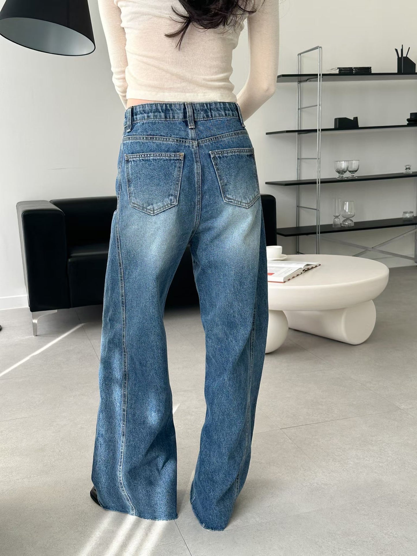 🤍 Spring Wide Straight Denim Pants #7005