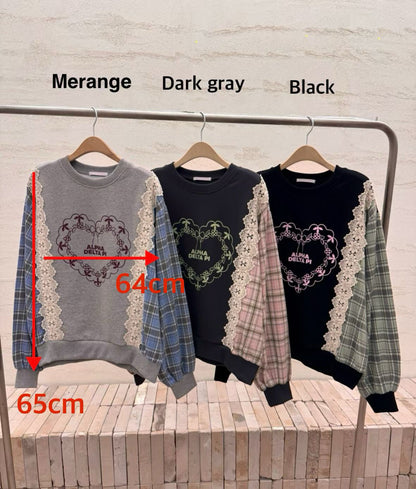 ✨【Lace Patchwork Sweatshirt · 拼布蕾絲衛衣】✨