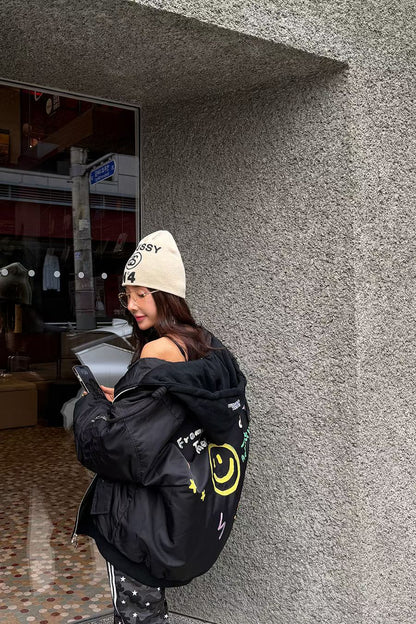 ✨【Adventure Bomber Jacket · 太空探險飛行外套】✨

🔥 東大門潮款 · Anna 系列