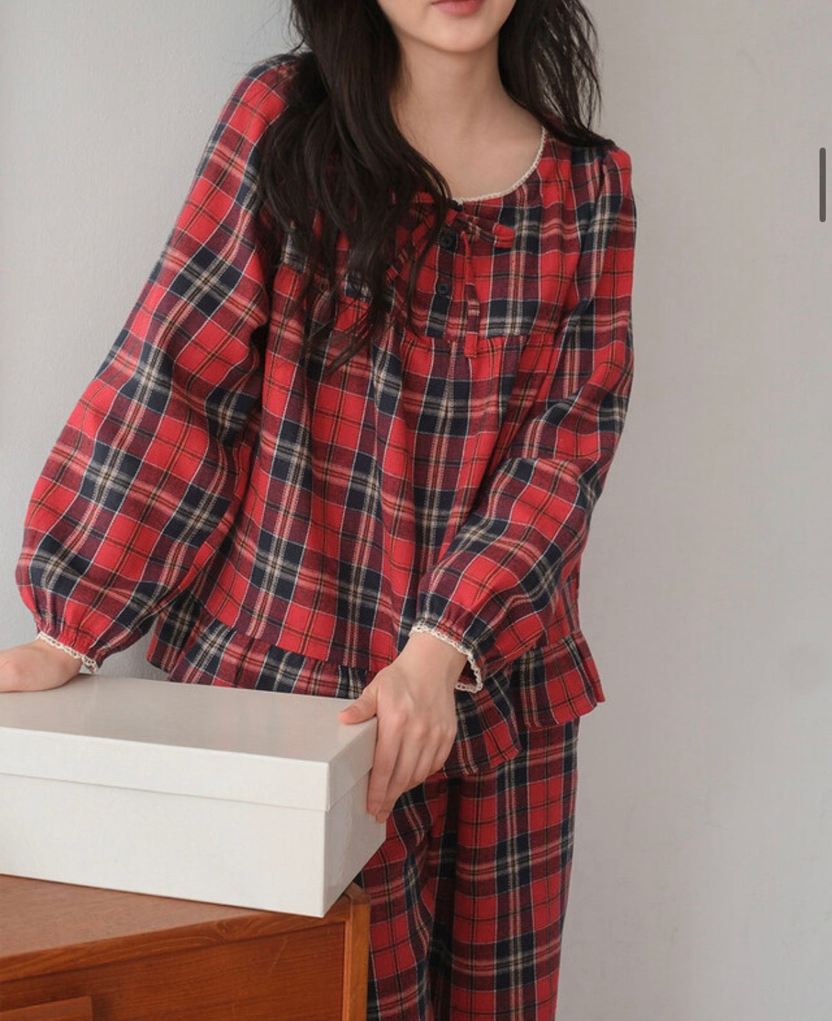J'eu Lees Classic Tartan Fleece Lounge Set