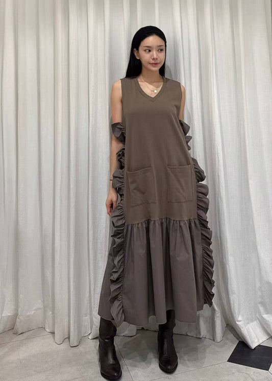 ✨【Ruffle Side Long Dress · 側邊荷葉邊連身裙】✨