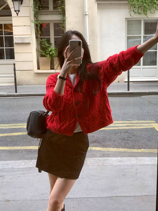 ✨【Paris Cable Knit Hoodie Cardigan · 法式編織連帽外套】✨