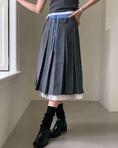 ✨【2way Pleated Wool Skirt · 百摺拼接兩穿裙】✨