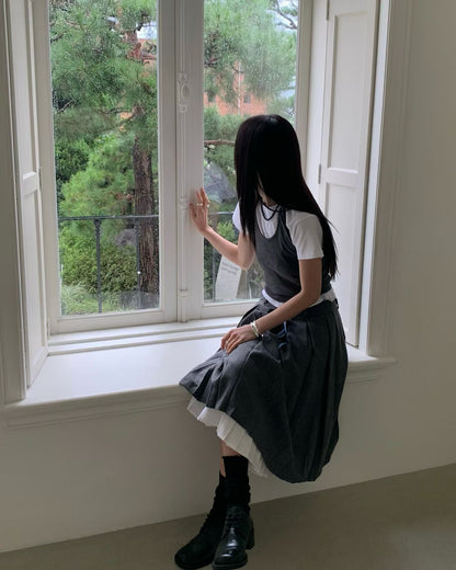 ✨【2way Pleated Wool Skirt · 百摺拼接兩穿裙】✨