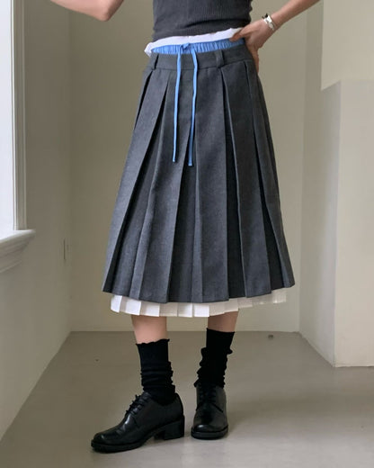 ✨【2way Pleated Wool Skirt · 百摺拼接兩穿裙】✨