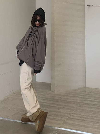 ✨【Stud Line Wide Pants · 窩釘裝飾闊腳褲】✨