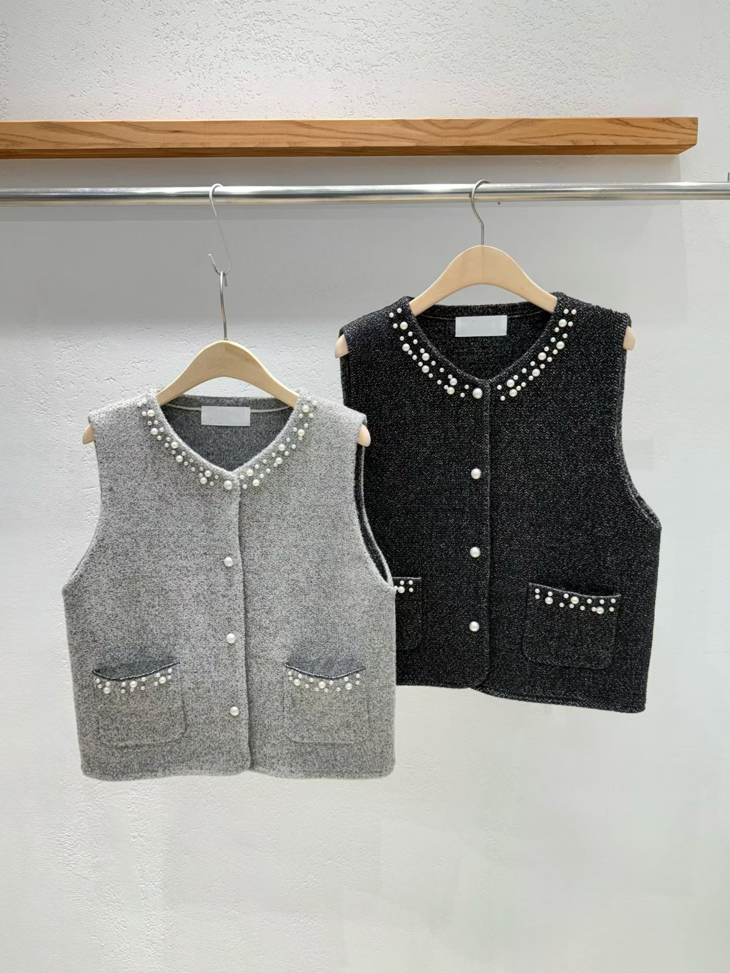 ✨【Pearl Tweed Vest · 珍珠釘珠呢料背心】✨