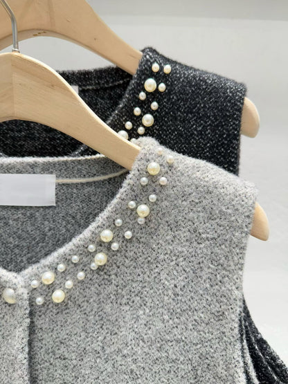 ✨【Pearl Tweed Vest · 珍珠釘珠呢料背心】✨
