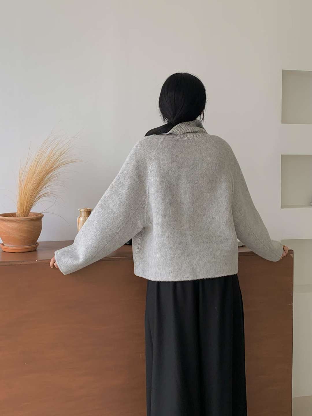 🩶【Knitted Zip-Up Cardigan · 高領拉鍊針織外套】🩶