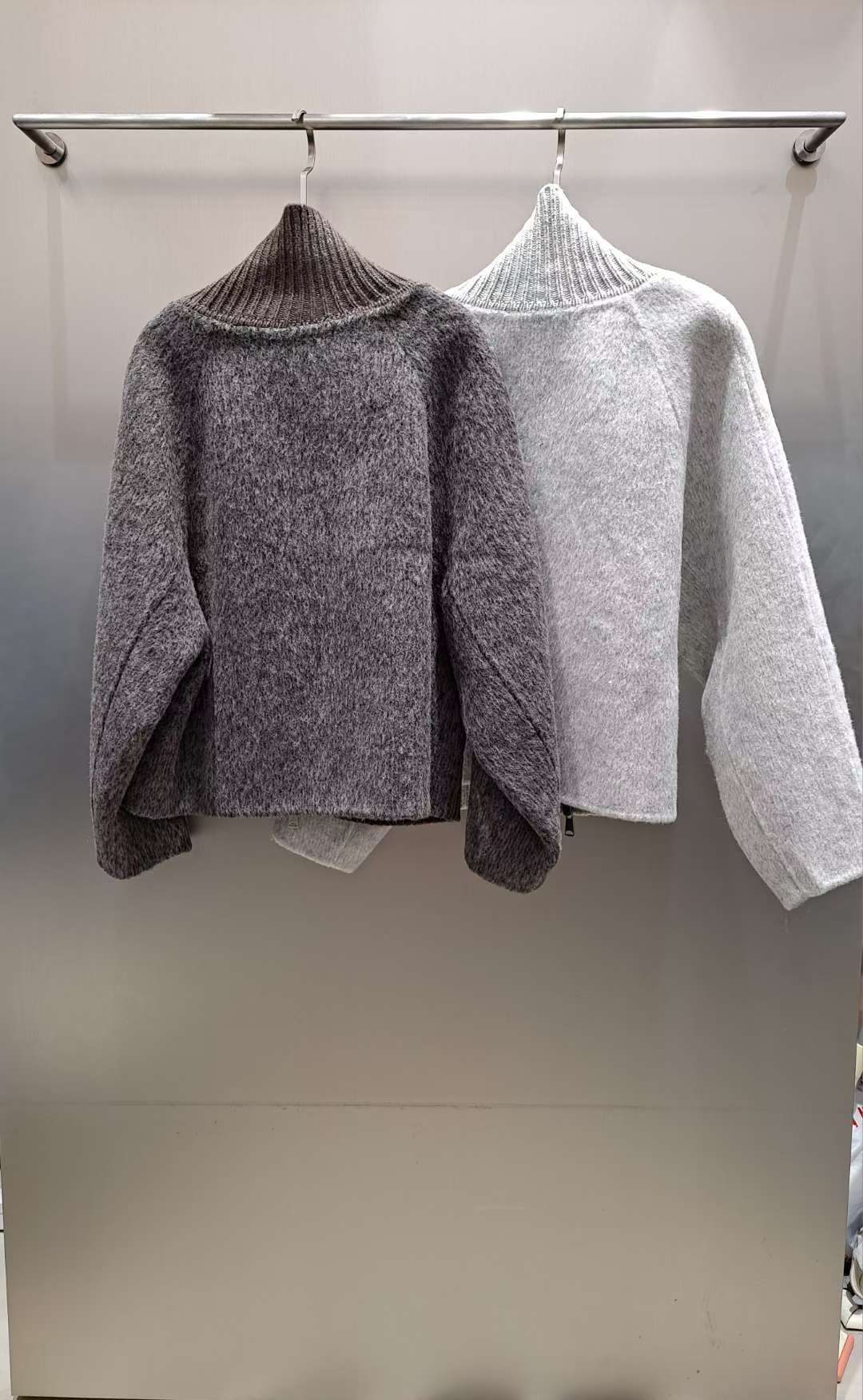 🩶【Knitted Zip-Up Cardigan · 高領拉鍊針織外套】🩶