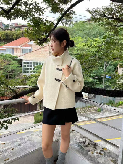 🧥【✨PREORDER✨ 韓國製100%羊毛短褸 / Korean 100% Wool Buckle Short Coat】