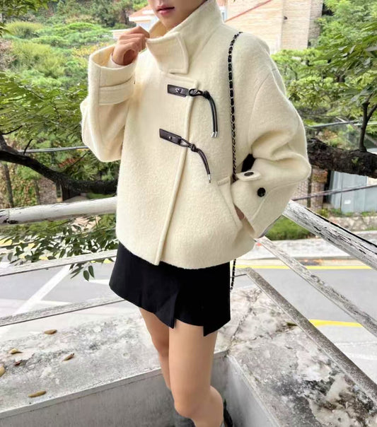 🧥【✨PREORDER✨ 韓國製100%羊毛短褸 / Korean 100% Wool Buckle Short Coat】