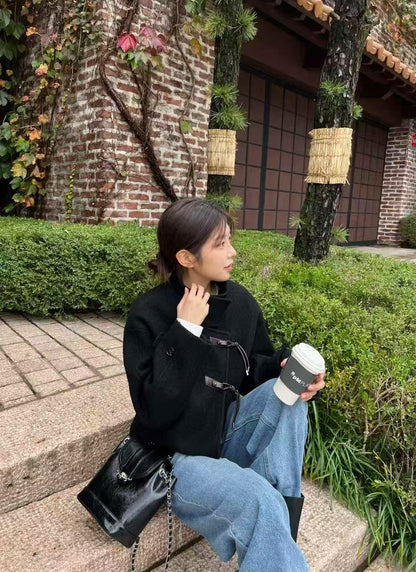 🧥【✨PREORDER✨ 韓國製100%羊毛短褸 / Korean 100% Wool Buckle Short Coat】