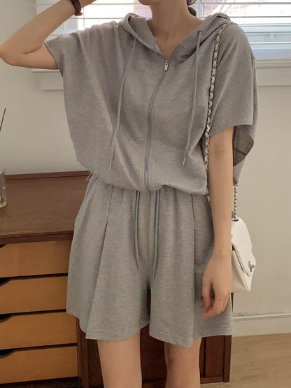 Cozy Breeze Hoodie Set｜連帽短袖套裝