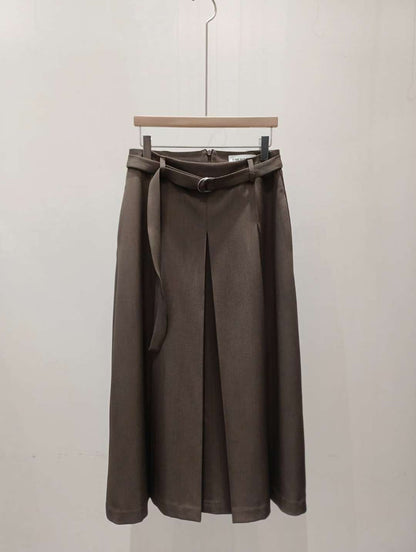 Belted A-Line Midi Skirt 綁帶A字中長裙