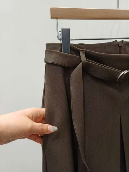 Belted A-Line Midi Skirt 綁帶A字中長裙