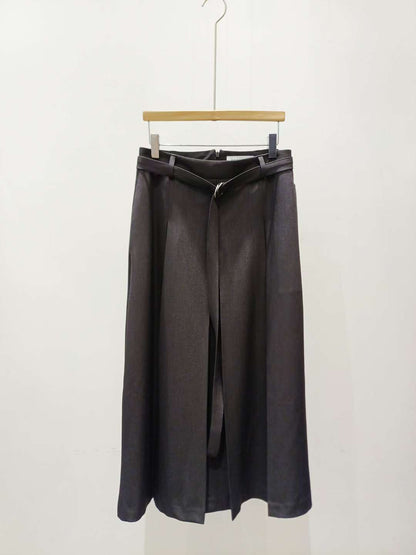 Belted A-Line Midi Skirt 綁帶A字中長裙
