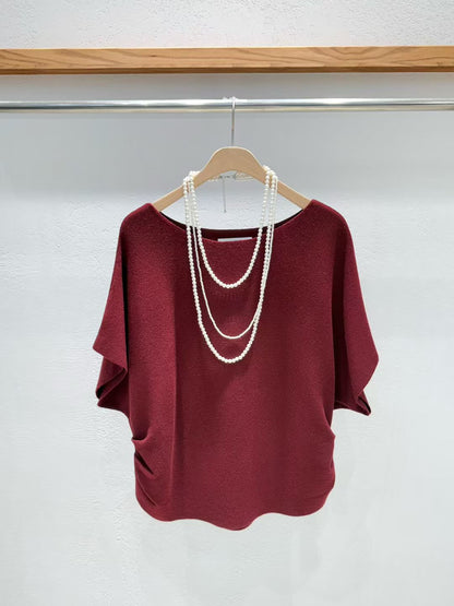 Drape Side Knit Top 側摺設計針織上衣