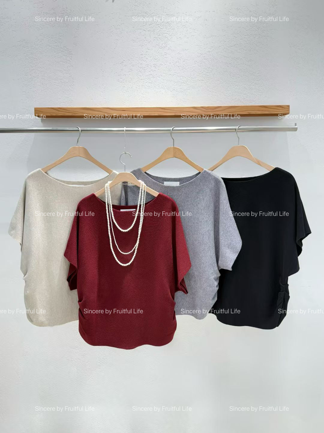 Drape Side Knit Top 側摺設計針織上衣