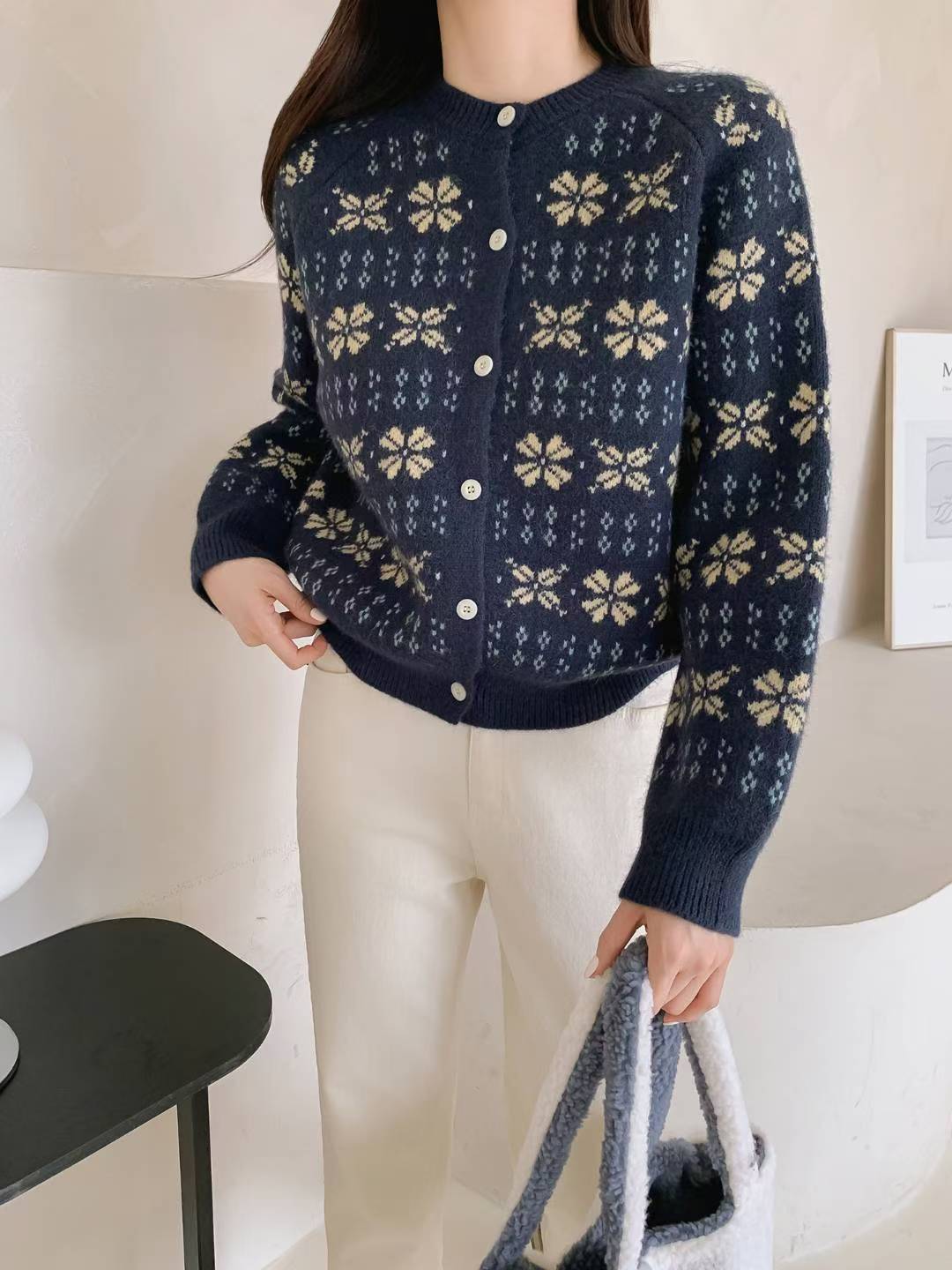 ❄️ 復古雪花紋冷衫外套 ❄️ Nordic Snowflake Knit Cardigan